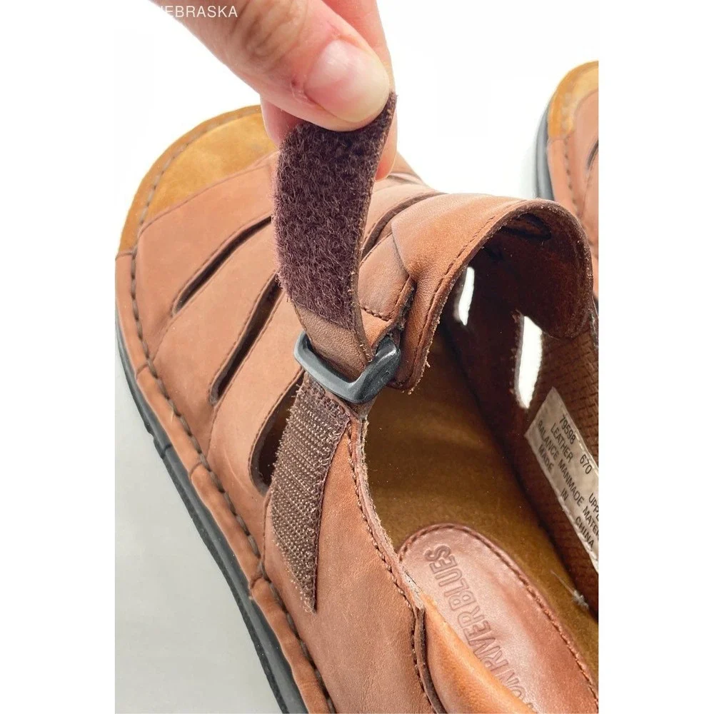 Canyon River Brawn Mens Vintage Leather‎ Sandals - Size 10D